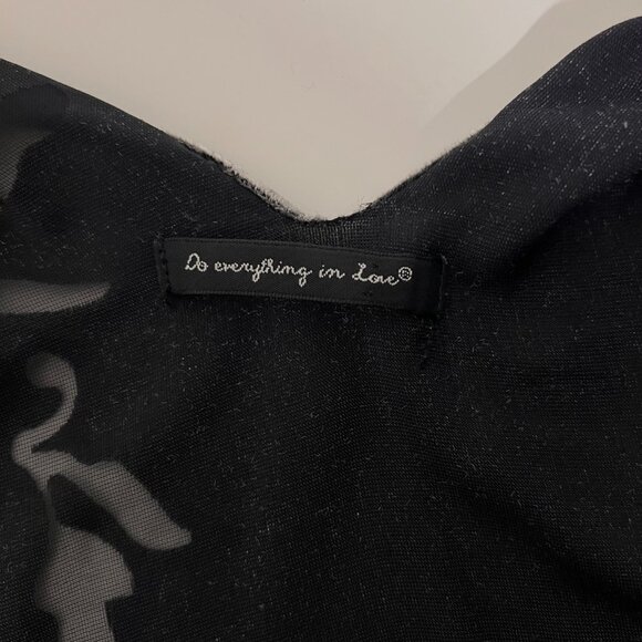 Do Everything In Love Velvet Kimono Wrap Black Iridescent Sheer Floral Motif - Picture 8 of 9